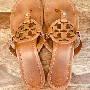 Tory Burch Vintage Vachetta Miller sandals.